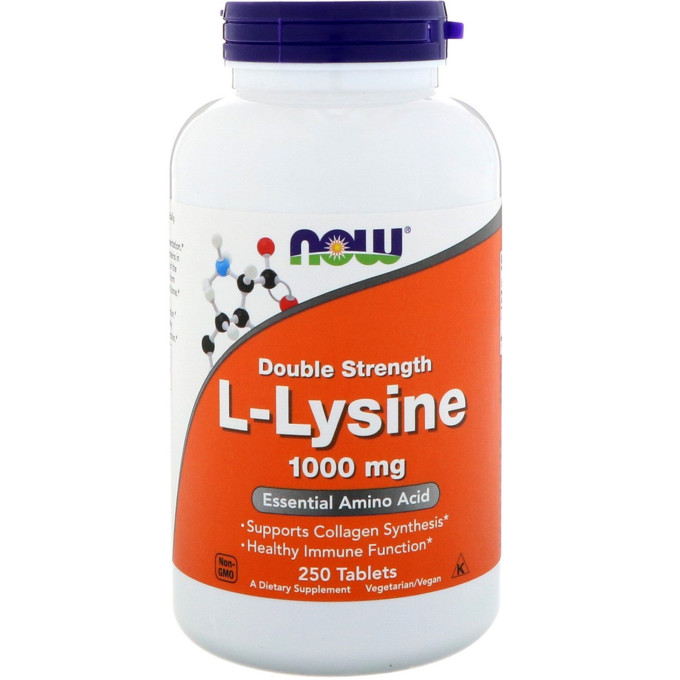Аминокислота L-Лизин NOW FOODS L-LYSINE 1000 мг 250 таблеток