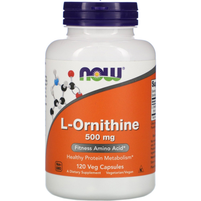 Аминокислота L-Орнитин NOW FOODS L-Ornithine 500 мг.