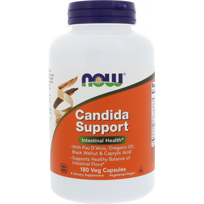 БАДы для защиты микрофлоры NOW Candida Support, Кандида Саппорт - 180 капсул