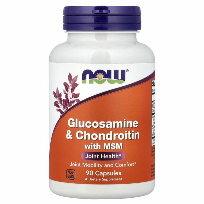 NOW FOODS GLUCOSAMINE & CHONDROITIN with MSM, 90 капсул