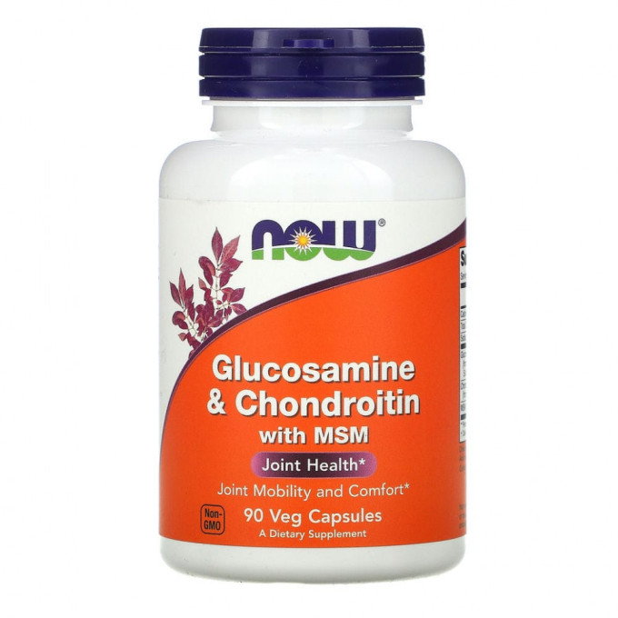 Глюкозамин и Хондроитин NOW GLUCOSAMINE & CHONDROITIN WITH MSM- 90 капсул