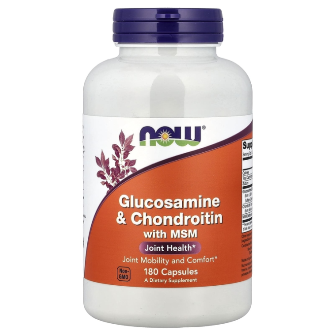Глюкозамин NOW FOODS GLUCOSAMINE & CHONDROITIN WITH MSM, 180 капсул