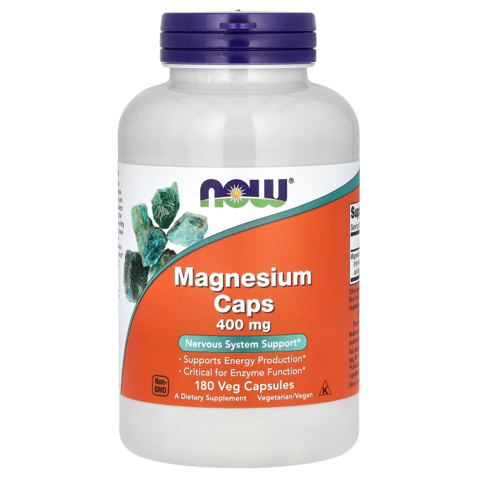 NOW FOODS MAGNESIUM 400mg 180 вегкапсул
