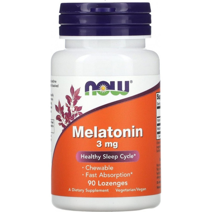 Мелатонин NOW FOODS MELATONIN+B6, 3 мг, 90 таблеток
