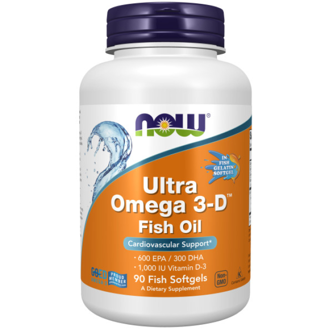 Омега 3 и рыбий жир NOW FOODS ULTRA OMEGA 3-D SOFTGELS 90 софтгель-капсул