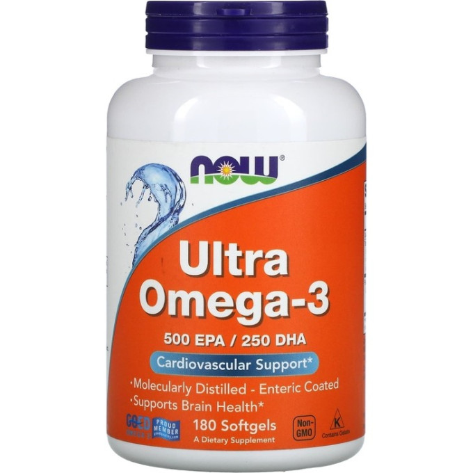 Омега NOW FOODS ULTRA OMEGA-3D, 180 капсул