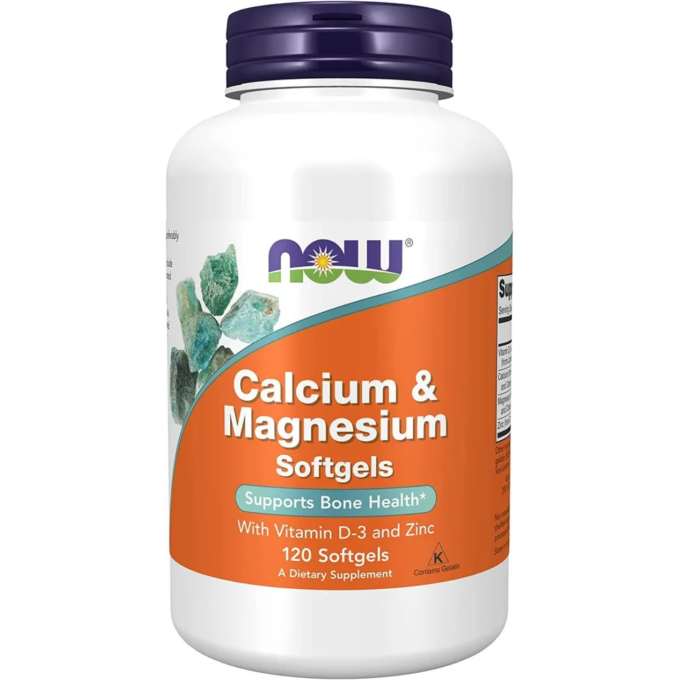 Сбалансированный комплекс основных минералов NOW FOODS CALCIUM & MAGNESIUM + D AND ZINC120 капсул