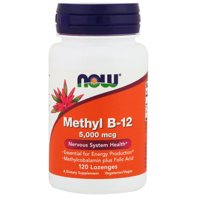 Витамин Б-12 NOW FOODS Methyl B-12 5000mcg, 120 пастилок