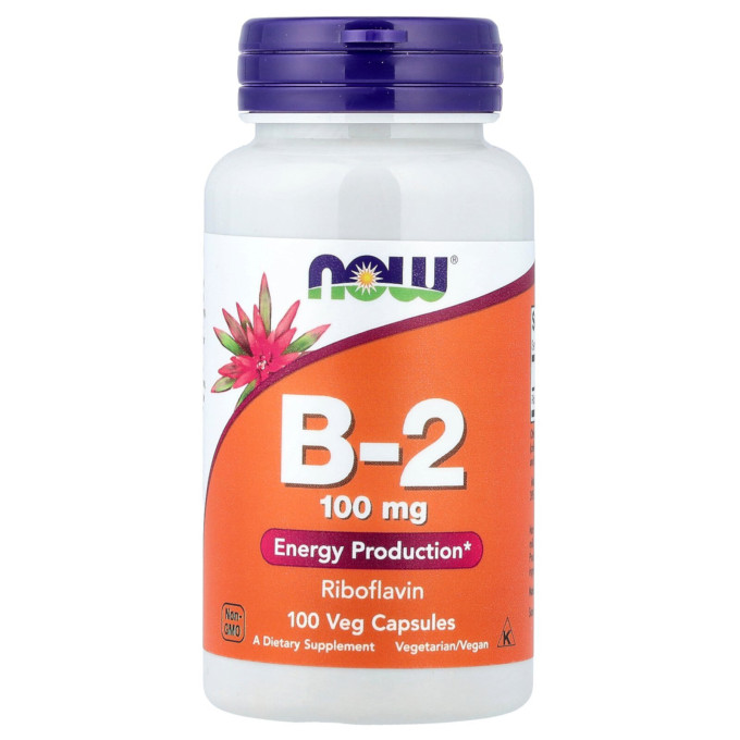 Витамин B-2 NOW FOODS, B-2 100 mg, 100 капсул