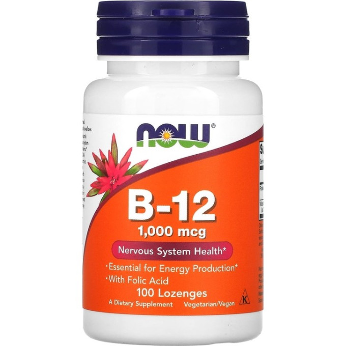 Витамин NOW FOODS B-12, 100 мкг, 100 капсул