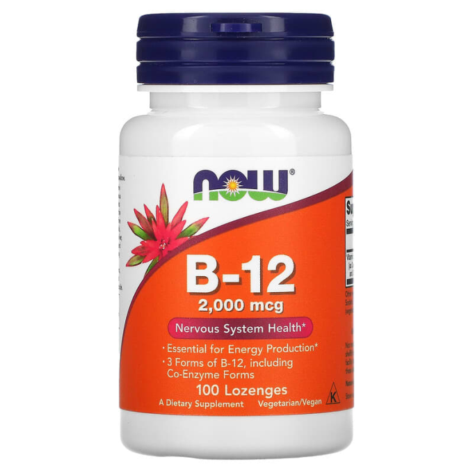 Витамин NOW FOODS B-12, 2000 мкг, 100 пастилок