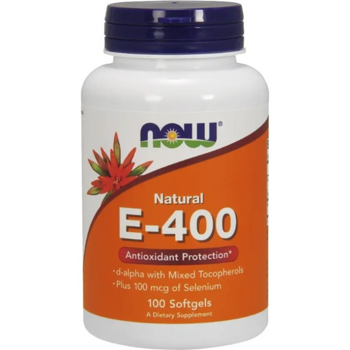 Витамин NOW FOODS Е-400 WITH SELENIUM, 100 капсул