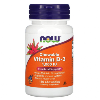 NOW FOODS VITAMIN D3 1000 IU CHEWABLE 180 жевательных таблеток